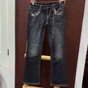 Miss Me Black Boot Cut Jeans with Embellishments